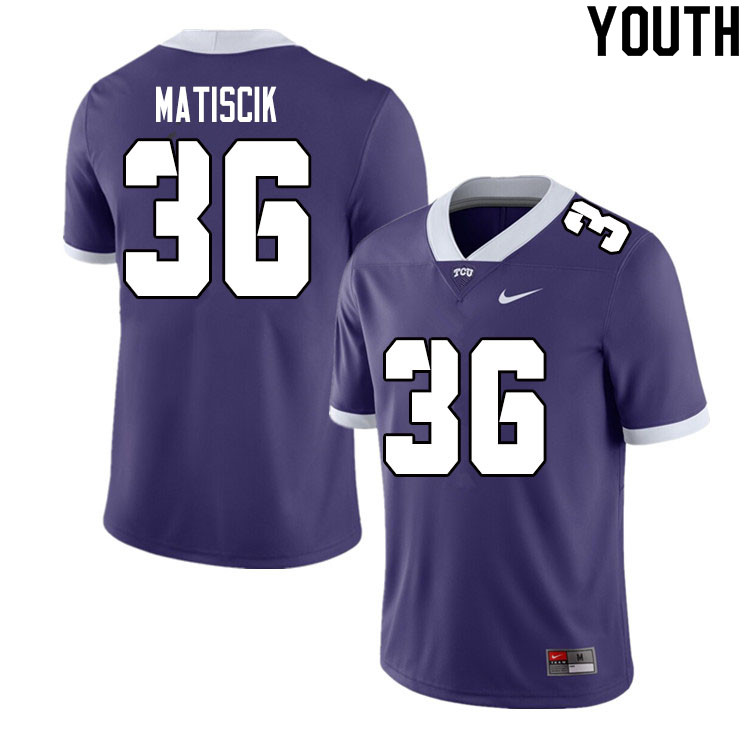 Youth #36 Brent Matiscik TCU Horned Frogs College Football Jerseys Sale-Purple
